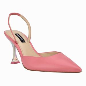 Nine West Happy Pointy Toe Slingback Heeled Sandals - Pink - Ireland (RE3795801)